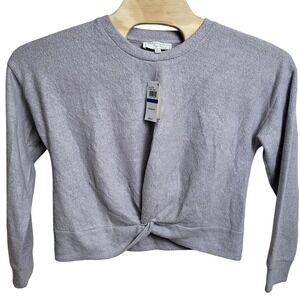 Hippie Rose Women's XL Gray Soft Cozy Twist Front Long Sleeve Pullover Top‎ NWT